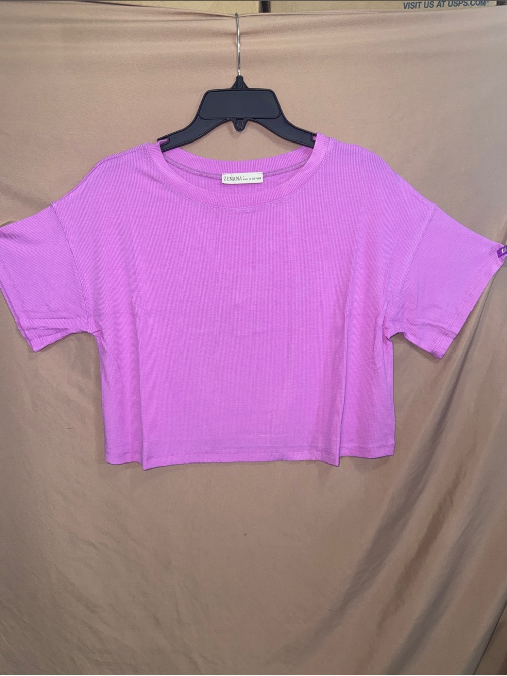 NWT Women’s Zenana Small Oversized Lavender Boxy Cropped Tee